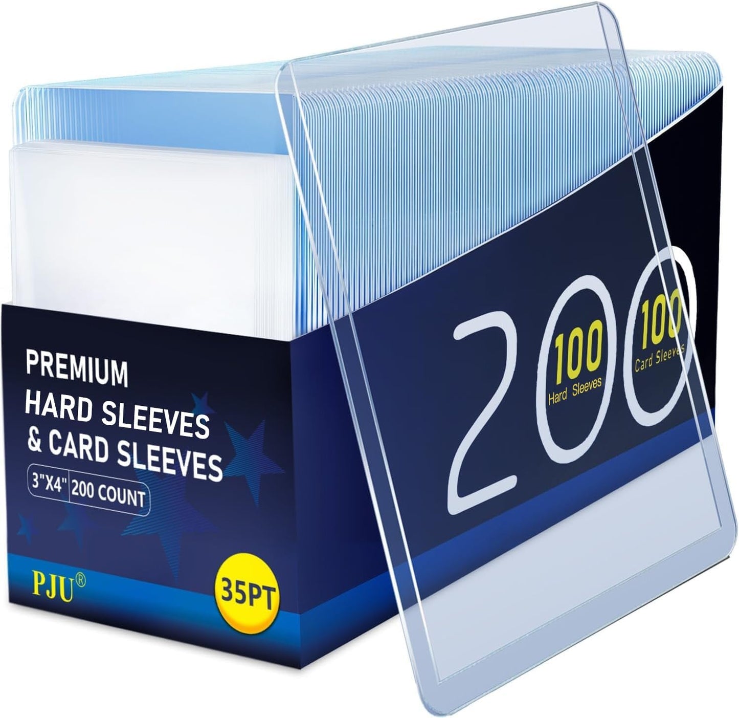 Skiennix 200 Hard Plastic Card Sleeves - Premium Protectors for Baseball & Trading Cards | 3"x 4" Size
