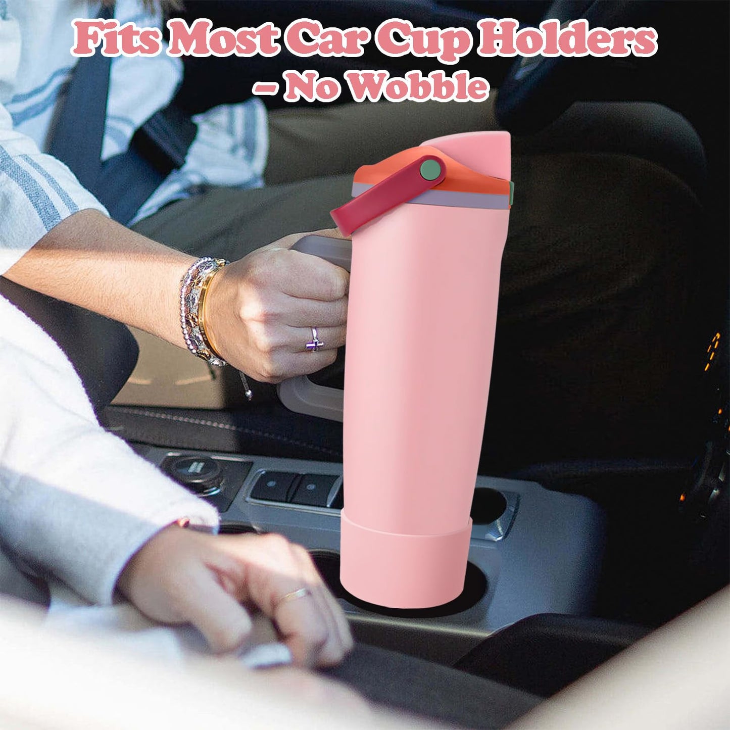 Kaitiaki 2PCS Silicone Boots for Owala 30oz & 40oz FreeSip Sway Bottles & Tumblers – Non-Slip, Scratch-Resistant, Stability Enhancer for Owala Accessories (Sugar High Pink)