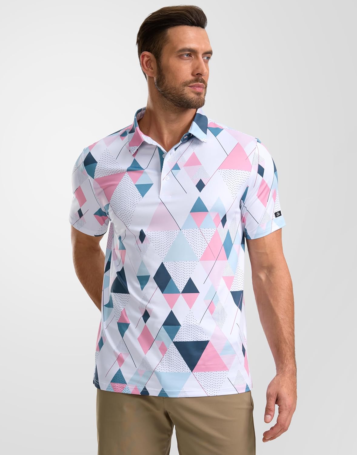 Obla Men's Golf Polo Shirt - Short Sleeve Moisture-Wicking Performance | Casual Print Design