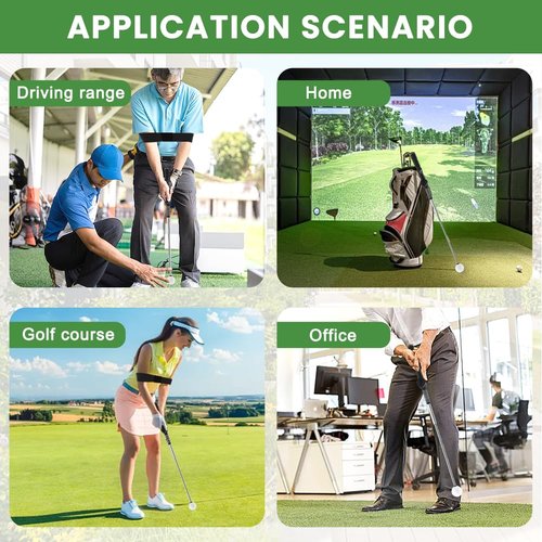 Herxsin Retractable Golf Swing Training Aid, Portable Grip Trainer with Rhythm Click Sound, Golf Grip Trainer Attachment -Ideal for Beginners, Indoor & Outdoor Practice