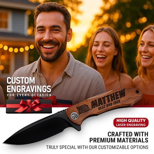 Custom Knife | Personalized Engraved Gifts for Men & Women - Unique Pocket Knives for Birthdays & Anniversaries