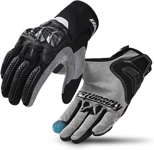 Masontex M30 Motorcycle Gloves - Breathable Carbon Fiber Riding Gloves with Knuckle Protection | Lightweight Touchscreen Design