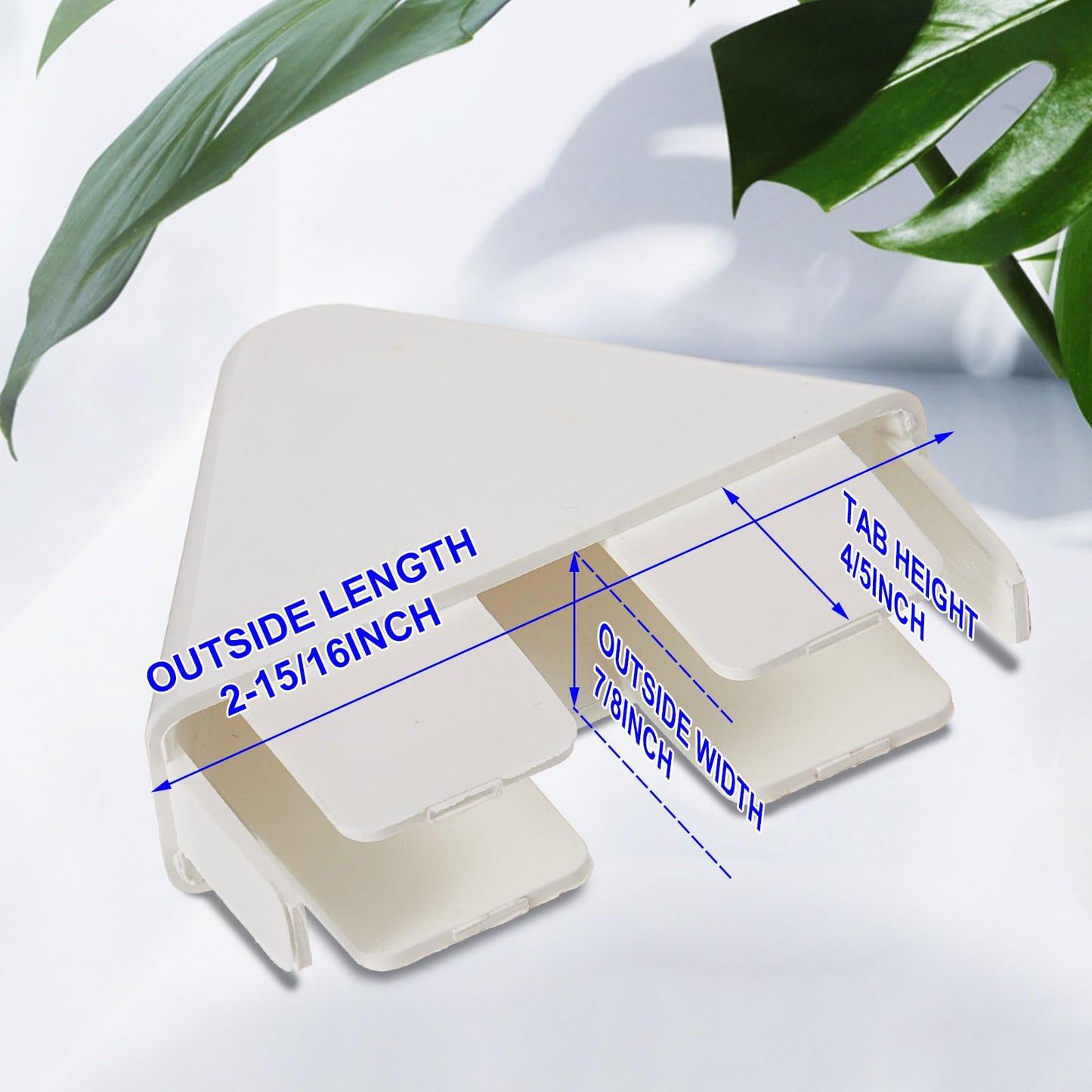 Pelopy 8 Packs Vinyl Picket Fence Caps 7/8" x 3" Vinyl Picket Fence Parts White Post caps for Outdoor Garden (Pointed Style)