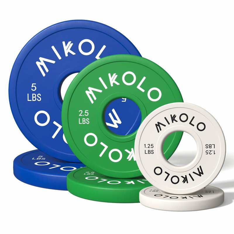 Mikolo Change Weight Plates 1.25LB 2.5LB 5LB Set Fractional Plates Set Bumper Plates for Cross Training Fit 2 Inch Barbells Strength Training Weight Plates (5LB/2.5LB/1.25LB)