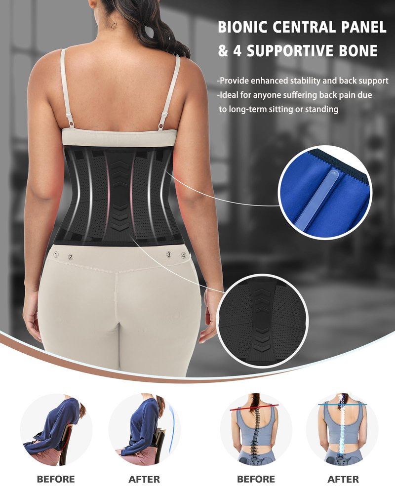 Kintarkee Waist Trainer for Women Man Waist Tmimmer Ab Belt Tummy Control Body Shaper Workout Sweat Belt Sports Sauna Suit (Black, Large)