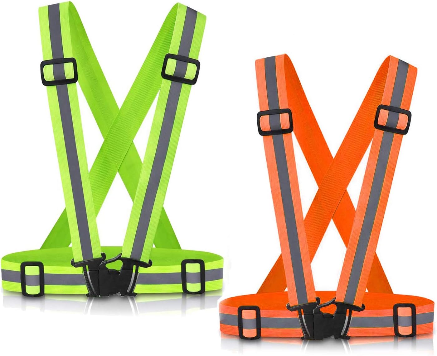 Skiennix Reflective Vest | High Visibility Safety Gear for Running, Cycling & Walking - 2 Pack