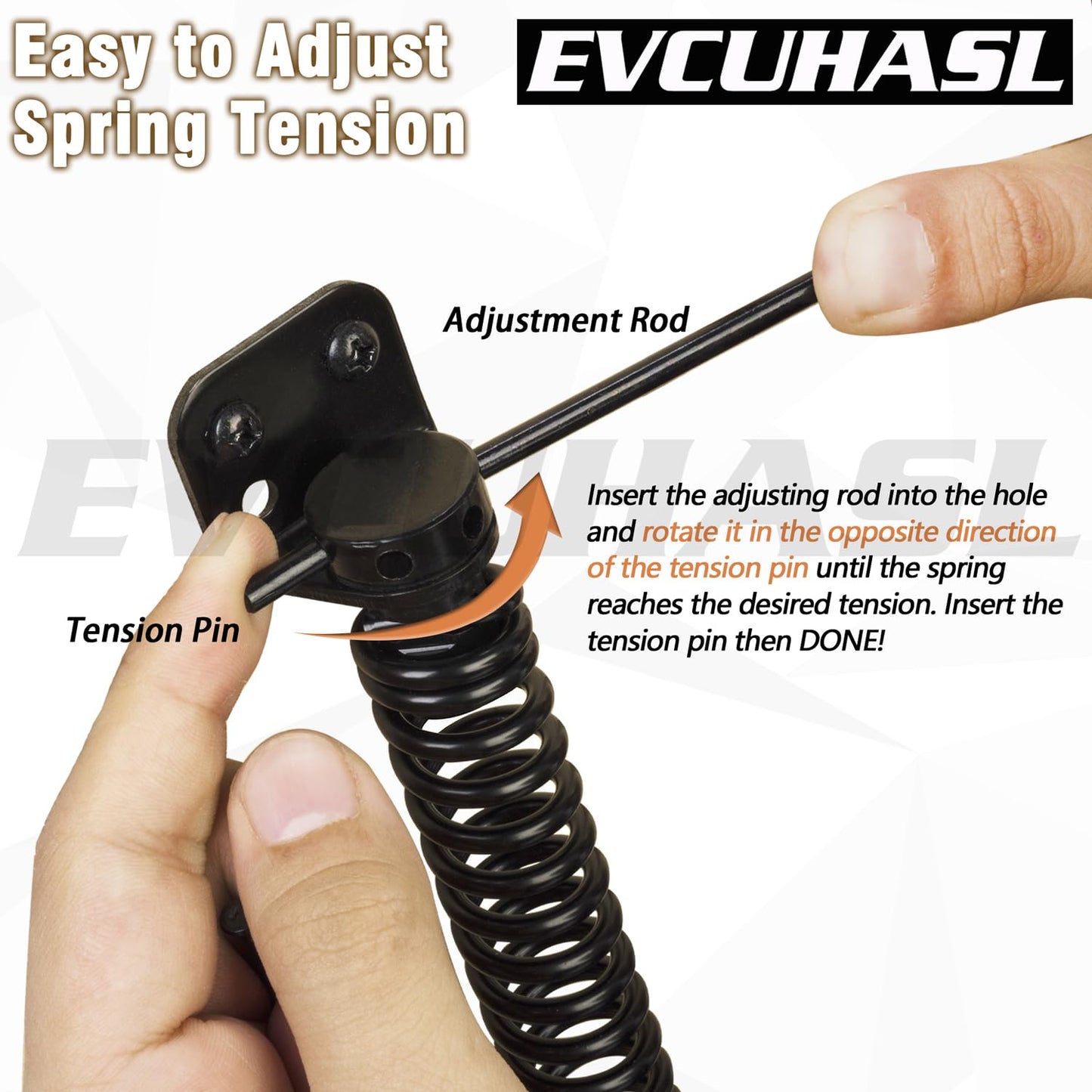 EVCUHASL 11-1/2" Gate Spring Self Closing Heavy Duty Door Springs to Close Door, Automatic Gate Closer with Adjustable Tools for Metal Gates, Wooden Fences and Vinyl Fence Gates(Black, 1 Pack)