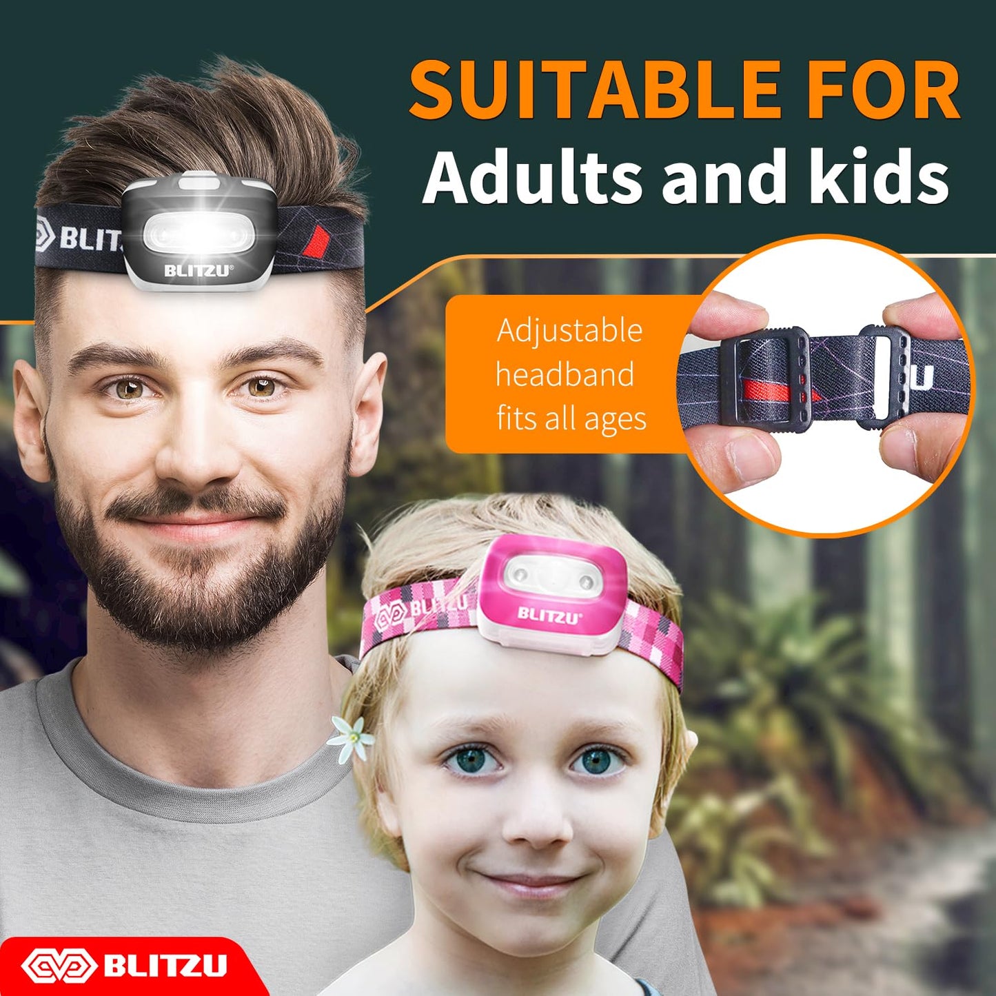 LED Headlamp, Super Bright Headlight Flashlight, Kids & Adults Outdoor Use