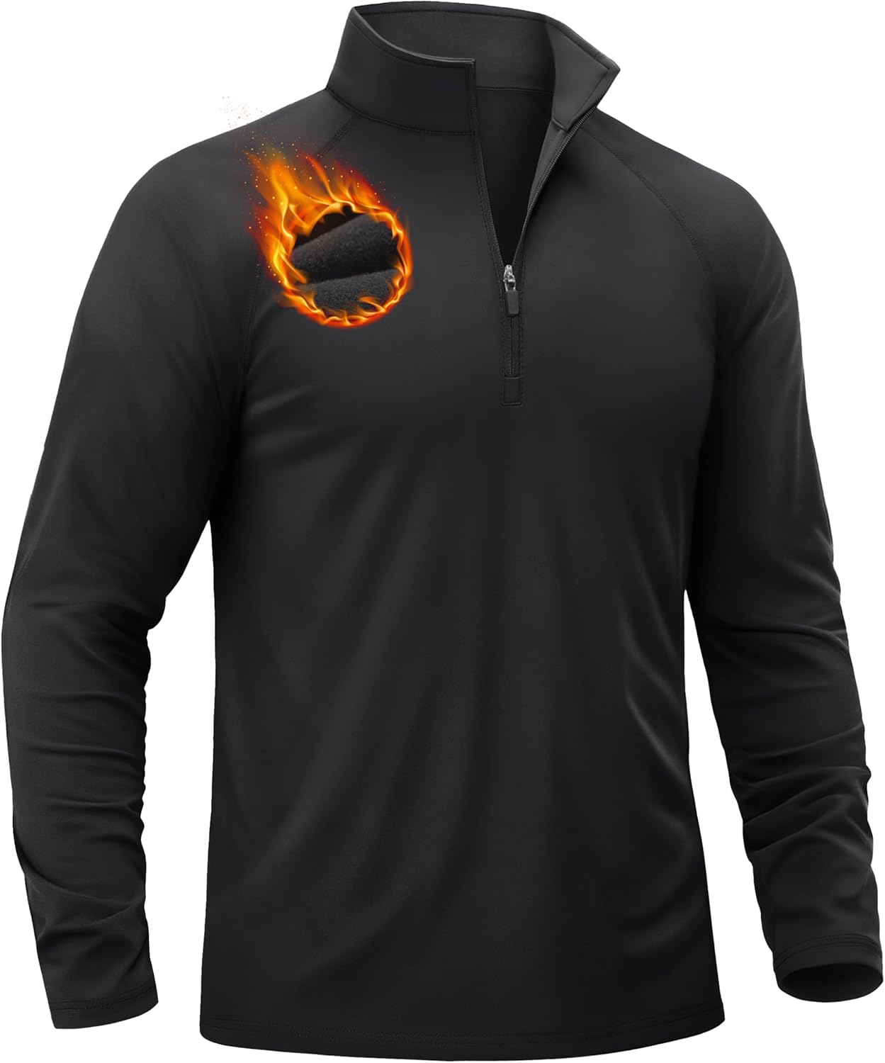 TACVASEN Men's Quarter Zip Pullover | Warm Fleece Lined Thermal Golf Shirt - Long Sleeve Winter Wear