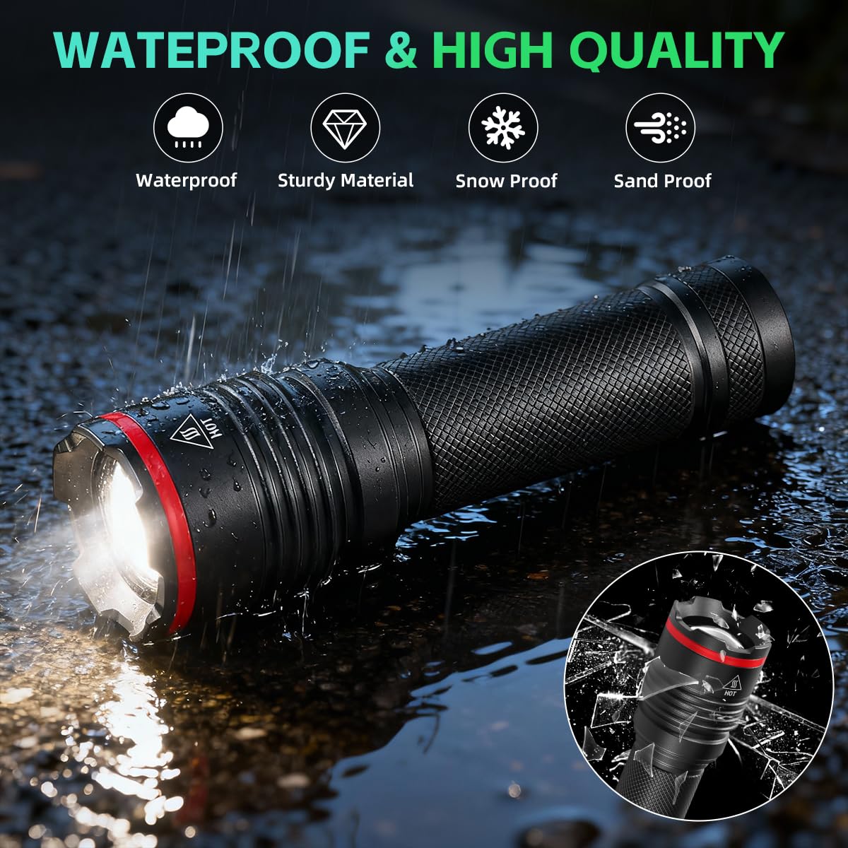 6Pack Rechargeable Flashlights High Lumens, Small Flashlight Powerful, Mini LED Flashlight Rechargeable, Handheld Tactical Flash Light, Super Bright Pocket Flashlights for Home Emergency Camping