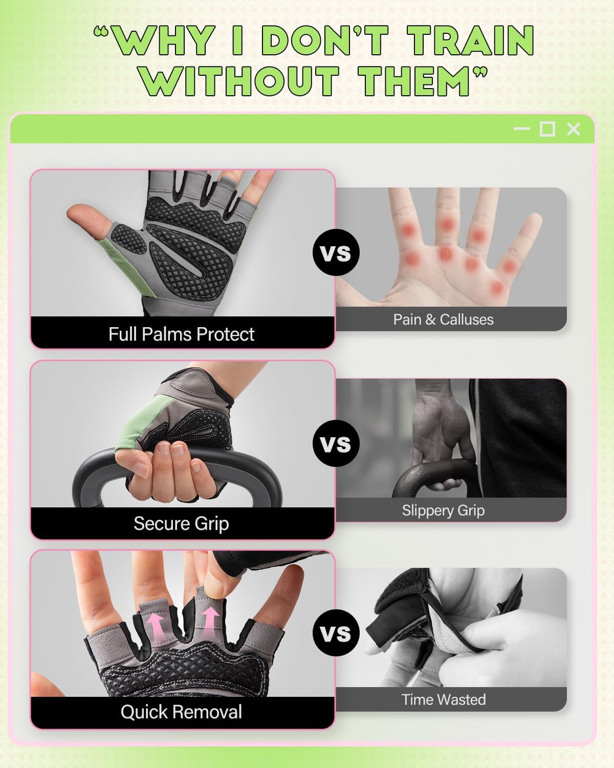 VINSGUIR Workout Gloves - Lightweight Weight Lifting Gloves with Excellent Grip | Ideal for Gym, Cycling, and Fitness
