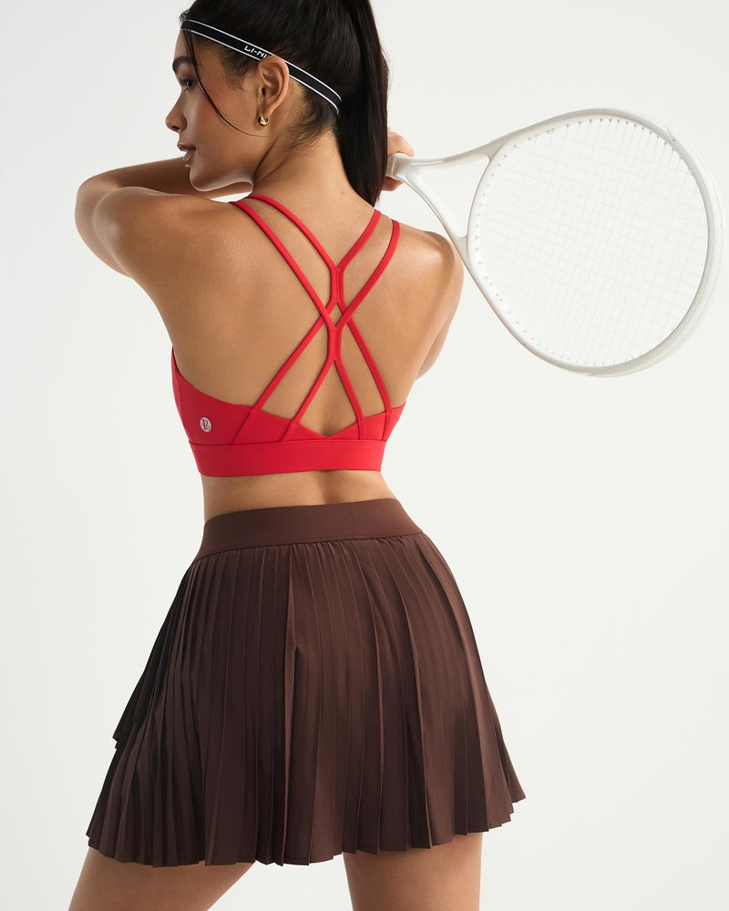 RUNNING GIRL Sports Bras for Women,Strappy Crisscross Back Running High Impact Sports Bra with Removable Cups(2310Deep Red_M)