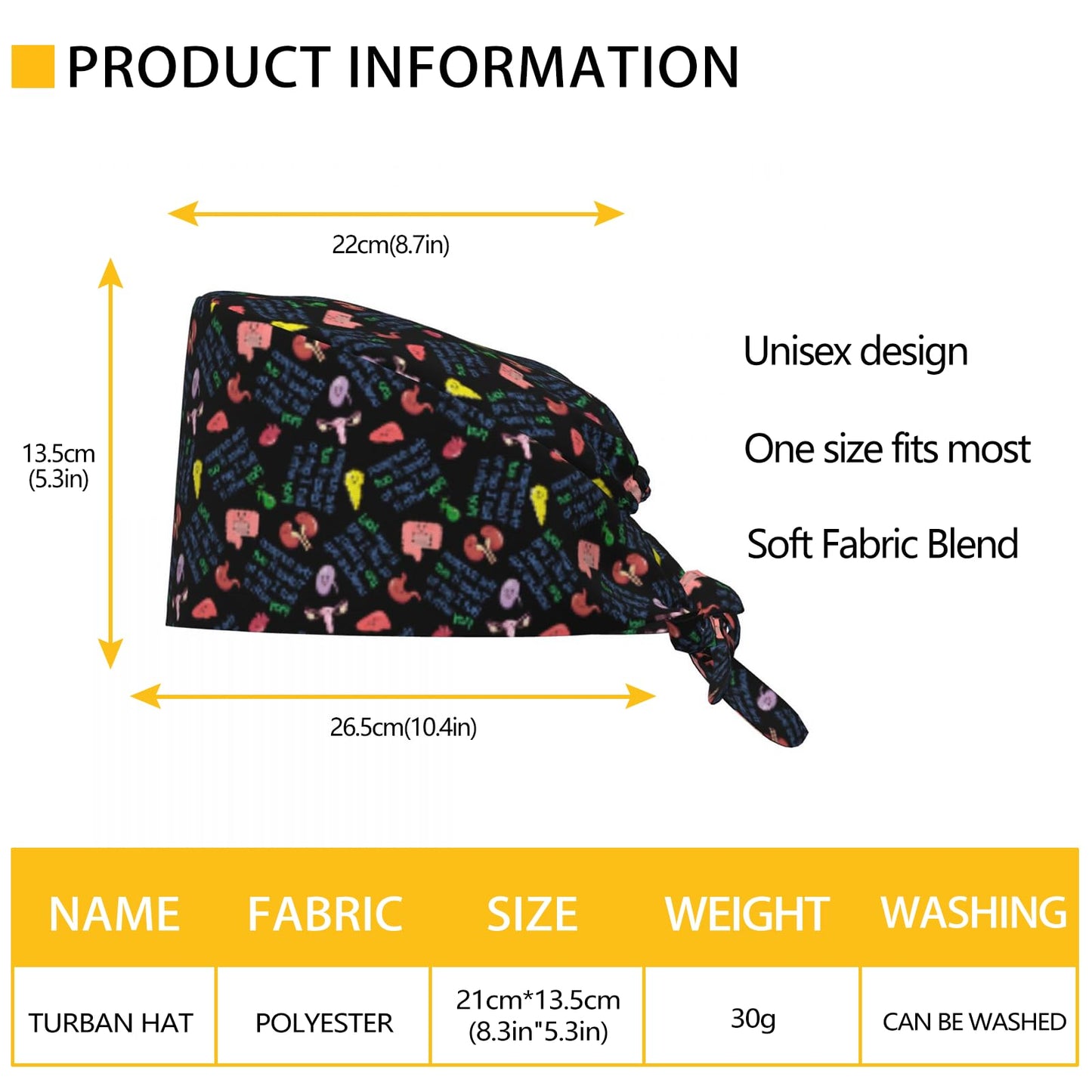 Labor and Delivery Adjustable Working Caps with Sweatband Scrub Hats Surgical Headgear for Women/Men