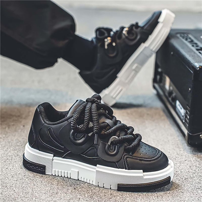 TERBOFIN Men's Walking Shoes Fashion Casual Sneakers Skate Shoes Black