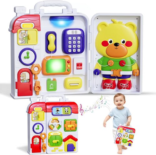 HYES Montessori Toys for Toddlers 1-3 - LED Lights & Music Sensory Play | Perfect Birthday Gift for Ages 2-5