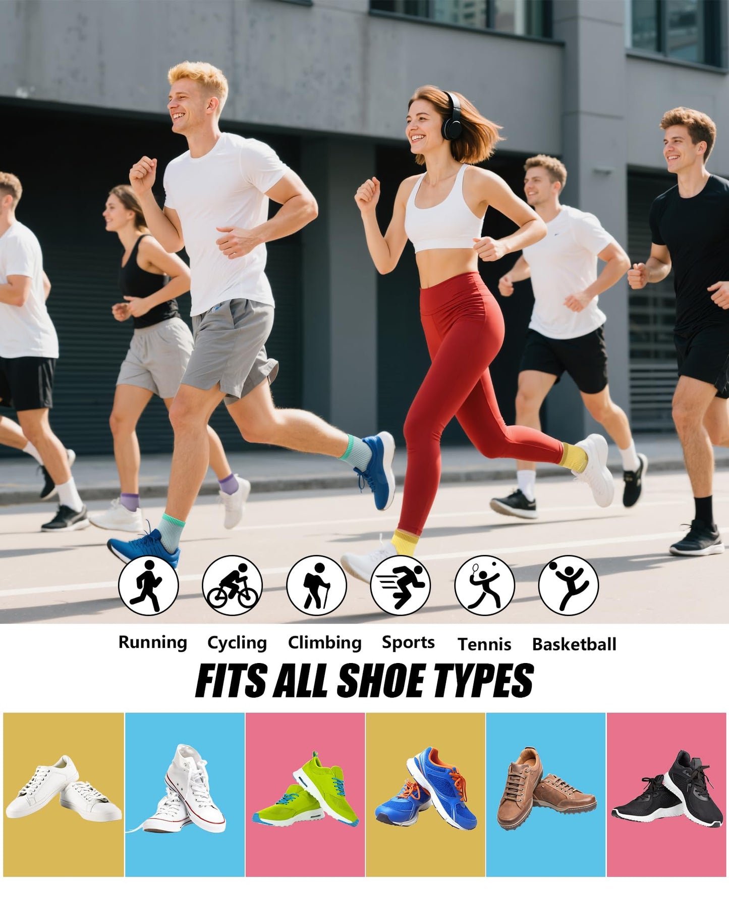 Ludaro Ankle Socks for Women Men, 5 Pairs Womens Quarter Crew Running Cotton Athletic Comfy Cushioned Sports Gym Hiking Work Arch Support Moisture Wicking Socks