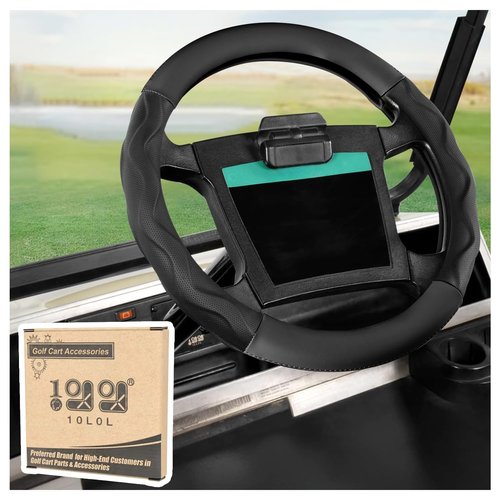 10L0L Golf Cart Steering Wheel Cover for Yamaha, Club Car DS & Precedent, 14 Inch Black