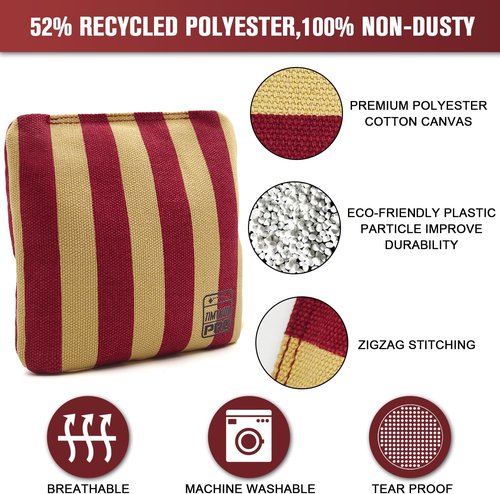 Dual Sided Cornhole Bags - Professional Regulation Set of 8 | Slick and Stick Design