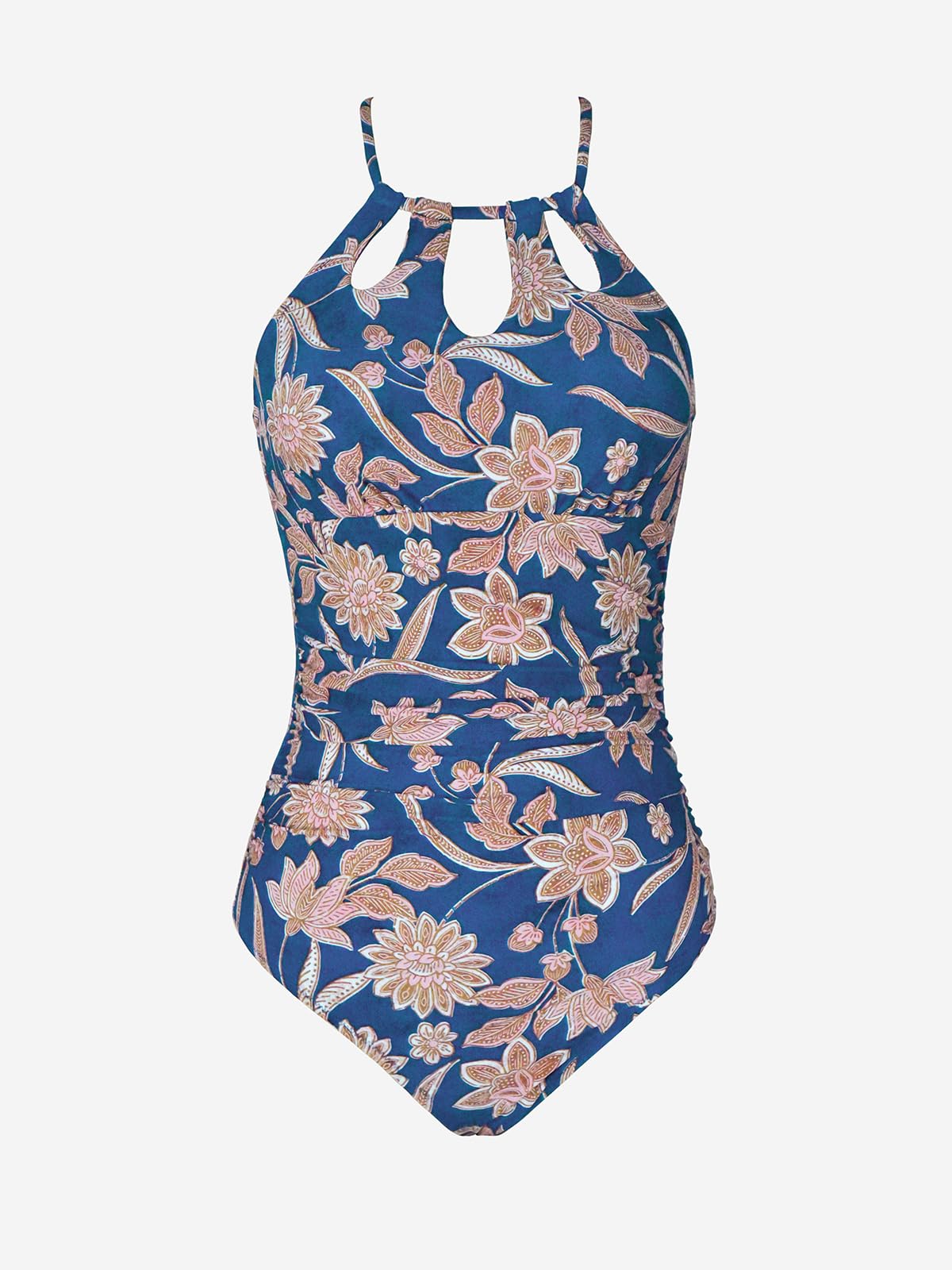 CUPSHE Women's One Piece Swimsuit High Neck Tummy Control Cutout Back M