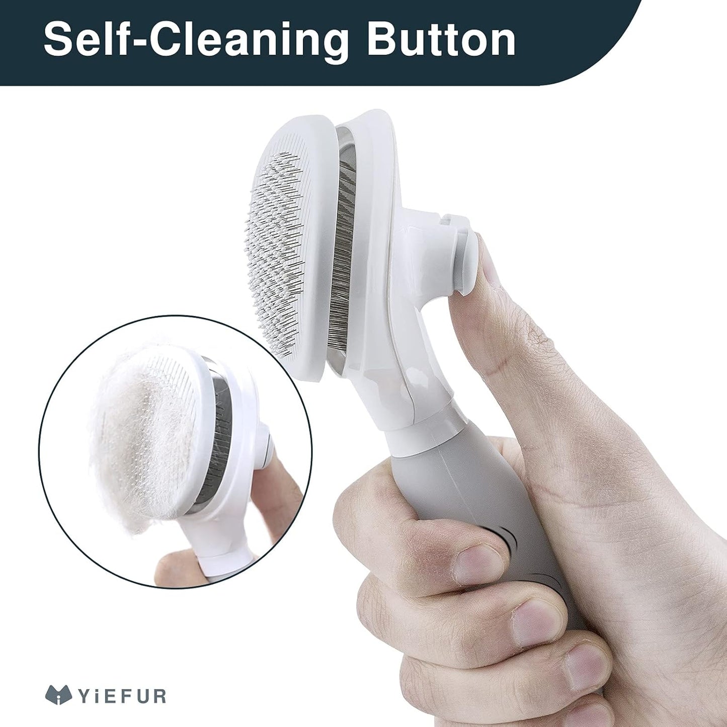 Skiennix Cat Hair Brush - Soft Silicone Self-Cleaning Grooming Tool for Short & Long Haired Cats