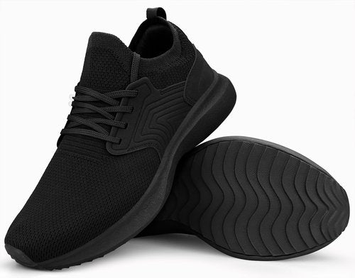 Abboos Women Running Shoes Lightweight Breathable Walking Shoes Comfortable Athletic Slip on Tennis Shoes Black 7.5