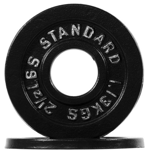 Fitvids Cast Iron Plate Weight Plate for Strength Training and Weightlifting – 2-Inch Center (Olympic) – 2.5LB (Pair) – Olympic (2-Inch Center)