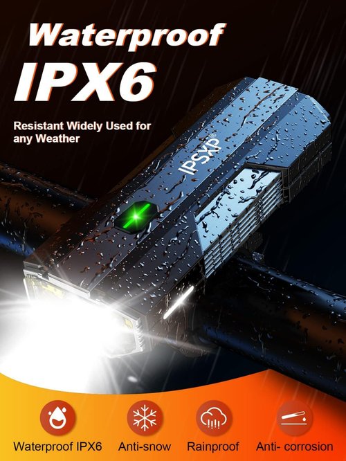 Bike Lights for Night Riding with Power Bank Function, USB-C Rechargeable Bike Lights, Bicycle Headlight Front and Back, Aluminum Alloy Construction, IPX6 Waterproof Rating 5 Lighting Modes