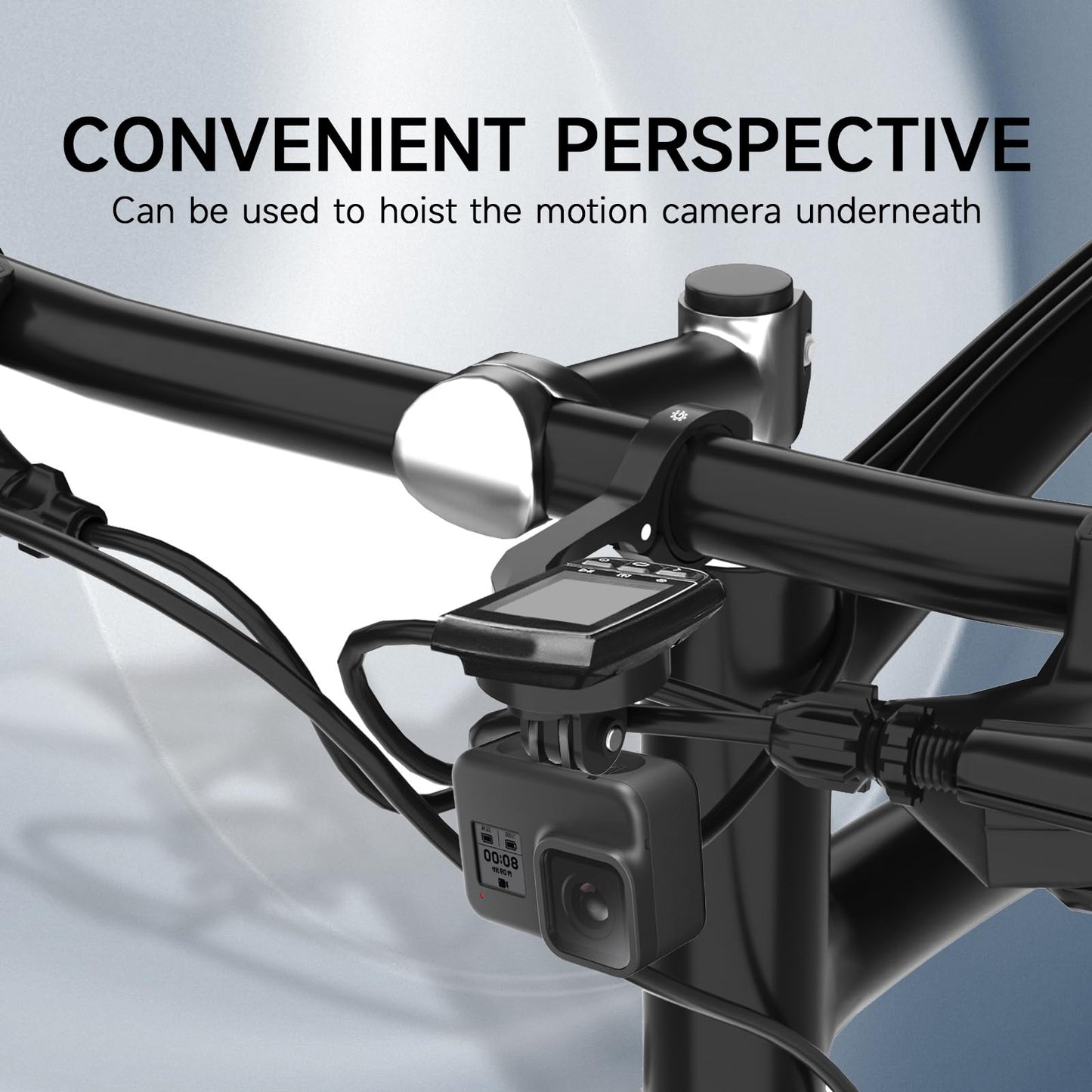 Bike Computer Mount for Garmin - Out Front Combo Mount for Wahoo Elemnt Bolt Roam Mini, Extended Mount for Bryton Cateye GoPro and Flashlight - Bike Handlebar 24.5mm 31.8mm
