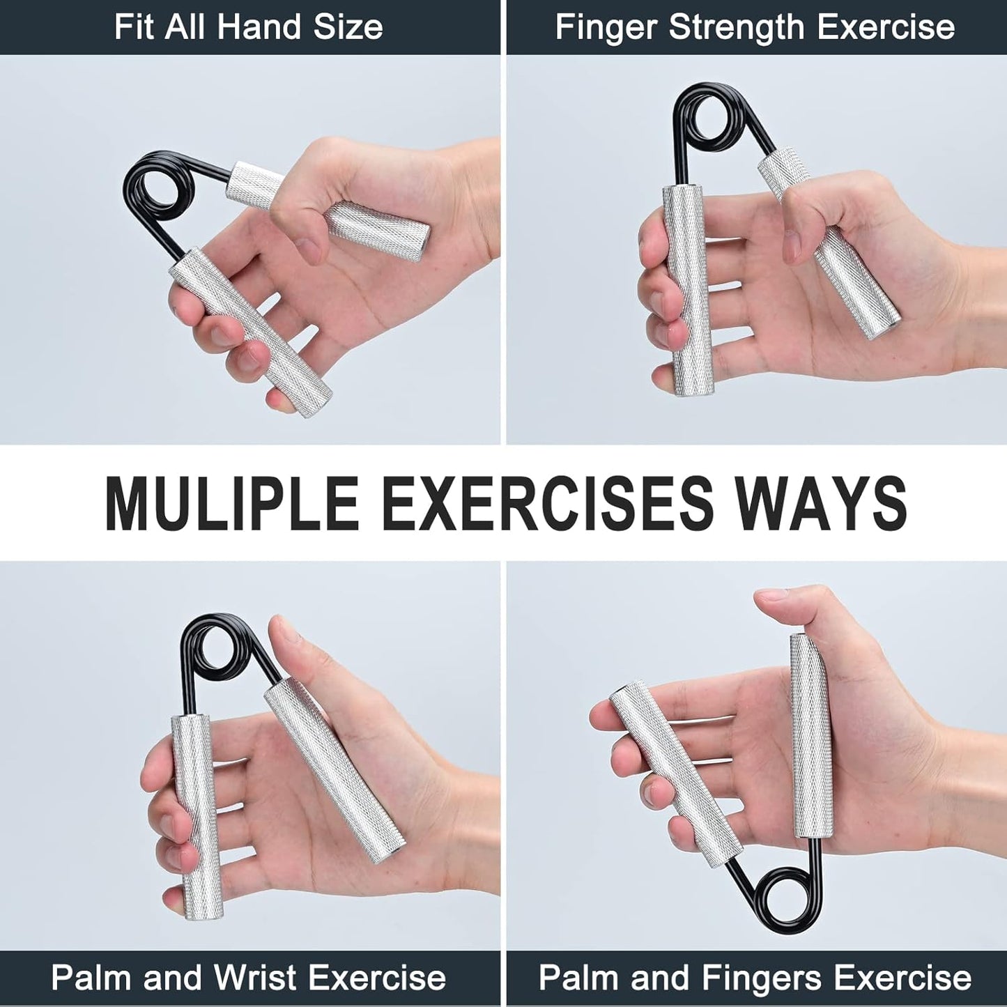 Skiennix Hand Grip Strengthener - 3 Pack (150, 200, 250 lbs) for Home Gym & Office Workout