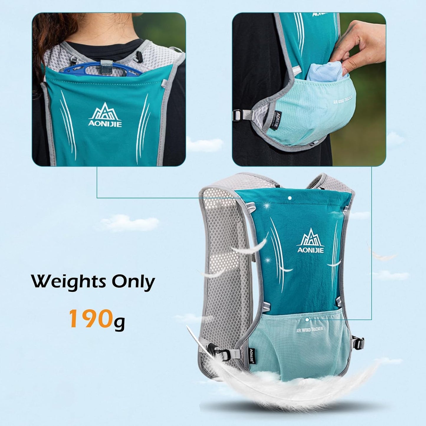 TRIWONDER Hydration Vest - Lightweight 5.5L Trail Bag for Marathon, Hiking, and Running - Unisex