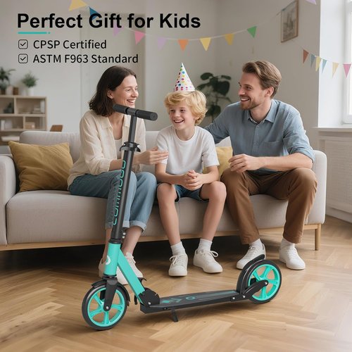 Kick Scooter - CPSC Certified Foldable Lightweight Sport Scooter for Kids & Teens | 8-Inch Wheels, Max Load 240 LBS