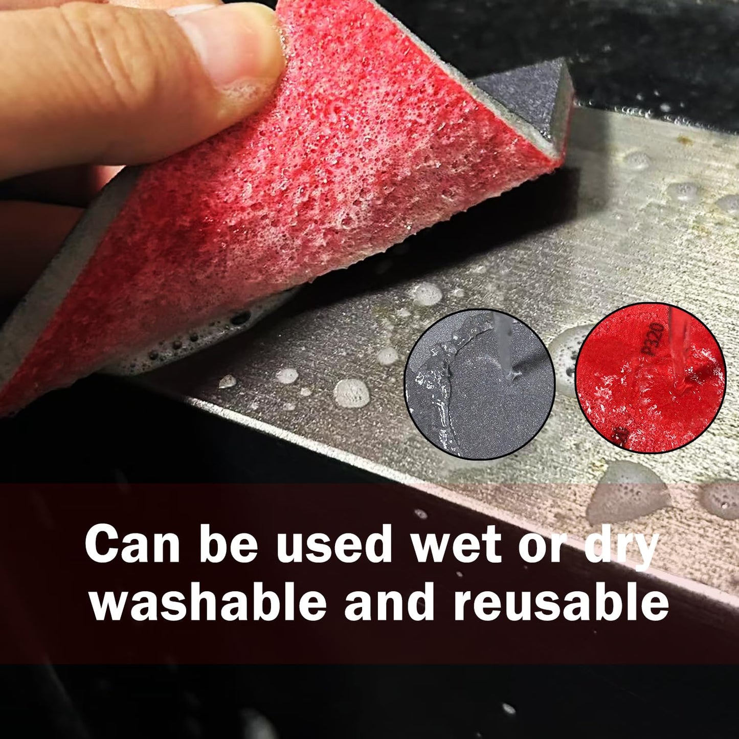 Necosthua 20PCS 3 x 4 Inch 600 Grit Sanding Sponge, Ultra Fine Sanding Sponges Pads, Soft Foam Hand Sanding Block Dry Wet Sandpaper Blocks for Model Drywall Metal Wood Furniture Polishing