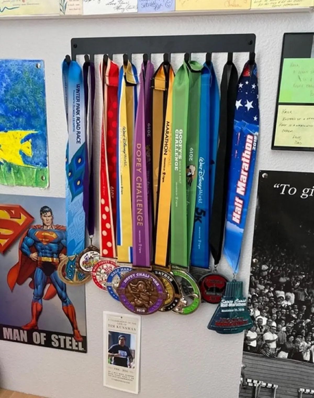 The Metal Peddler Plain Black Sports Medal Display & Key Hanger 14.5 inches