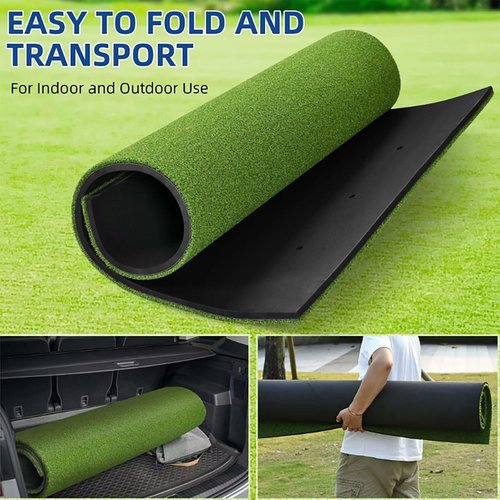 Golf Mat,5×4ft & 5×5ft & 5×3ft Golf Mats Practice Outdoor and Indoor,Artificial Two-Tone Nylon Turf with High-Stretch EVA Golf Practice Mat,Include 2 Thicknesses to Choose from 1