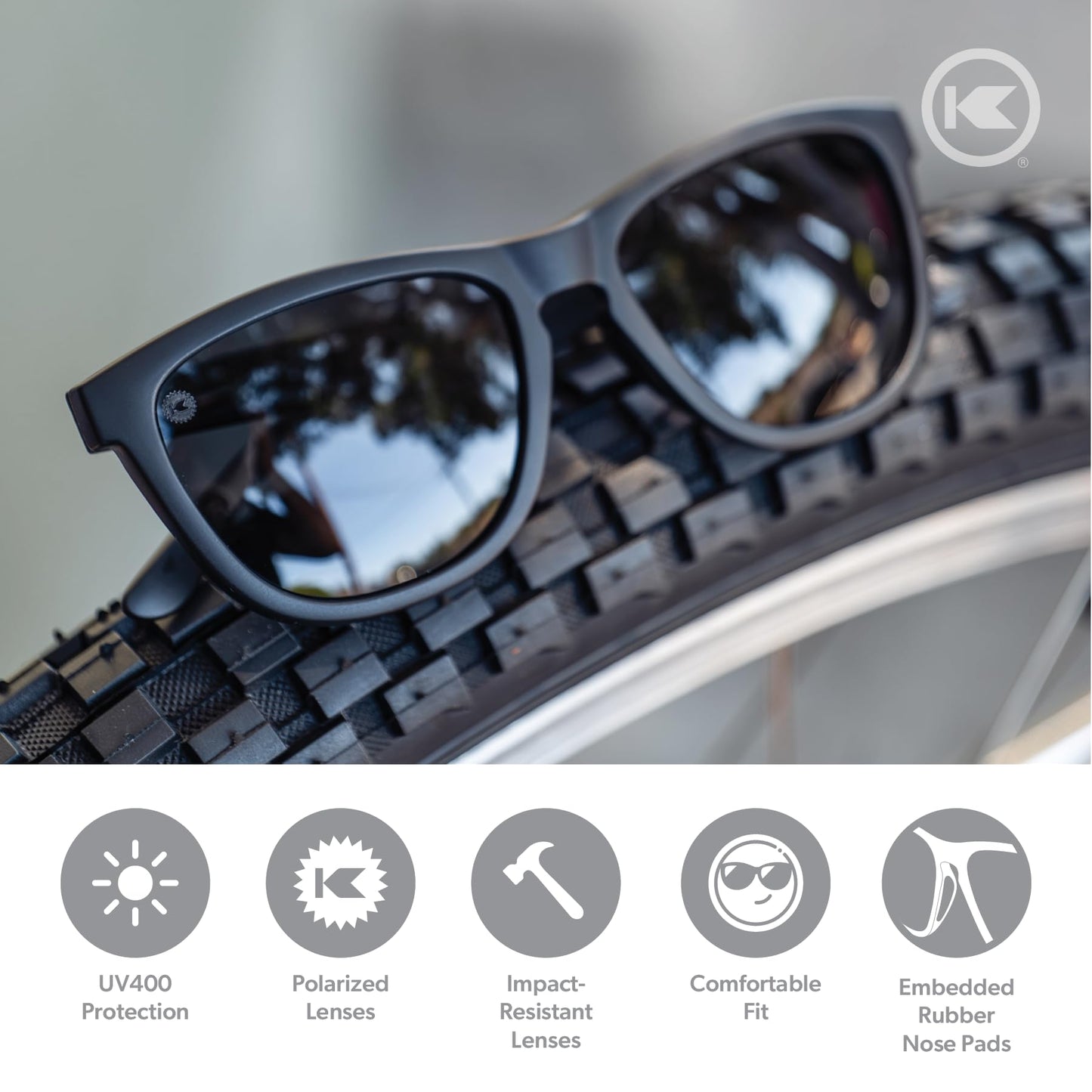 Knockaround Square Polarized Sunglasses for Men & Women - UV400 Protection