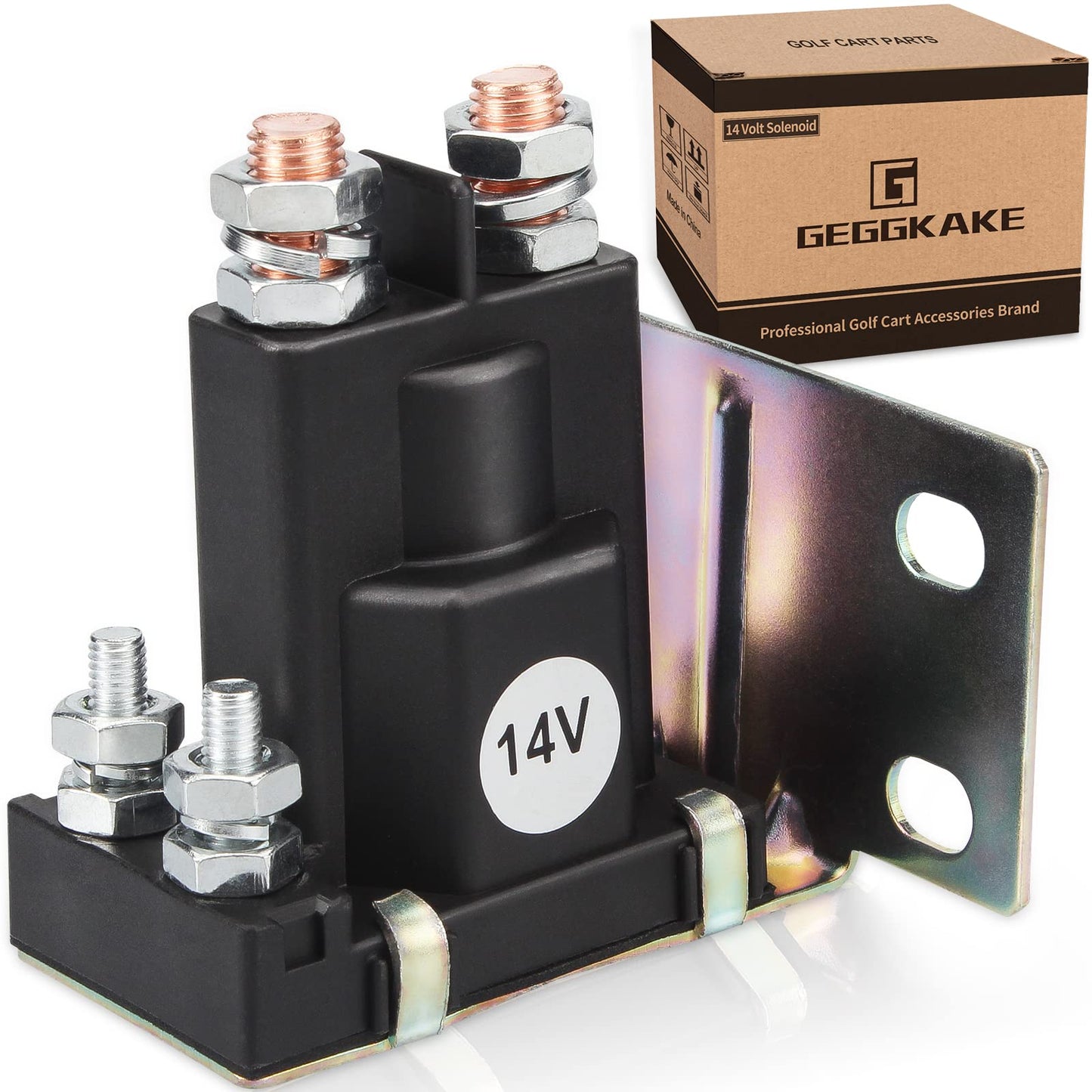 Geggkake EZGO TXT 14V 4 Terminal Solenoid, Fits 1994-Up EZGO TXT Gas Golf Cart, OEM# 27153-G01, 27153G01, 612813