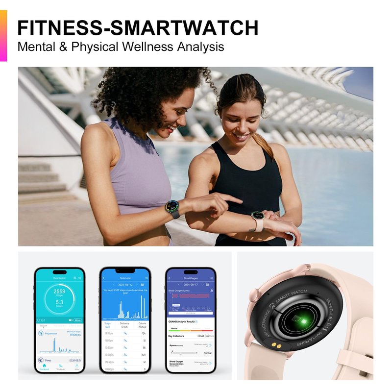 ZPPSNFIT Smart Watch, 1.43'' AMOLED Smart Watches for Men Women (Answer/Make Call), Fitness Tracker with Heart Rate/Sleep Monitor, IP68 Waterproof Activity Tracker, Pedometer for Android iOS