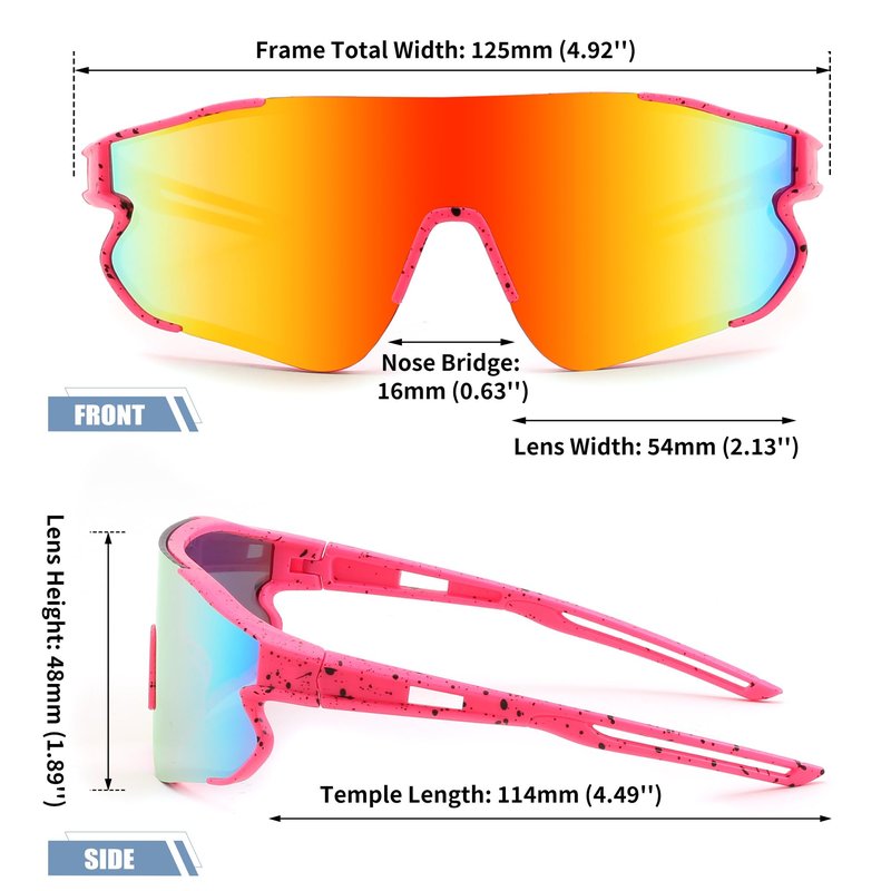 YuJian 3 pack Kids Sunglasses Youth Baseball Sunglasses for Boys Girls Softball Beach Running Sun Glasses UV Protection