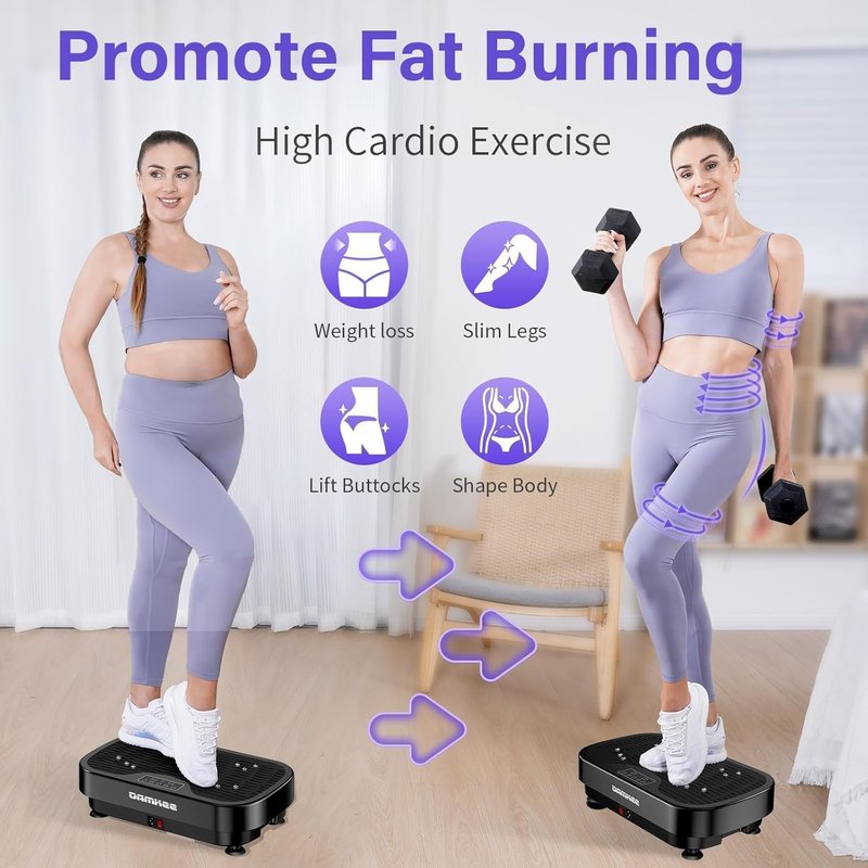 DamKee Vibration Plate Exercise Machine, Vibration Plate for Lymphatic Drainage, 9 Modes Whole Body Workout Vibrating Fitness Platform for Weight Loss & Shaping, Wellness - Home Gym Equipment (A-1)