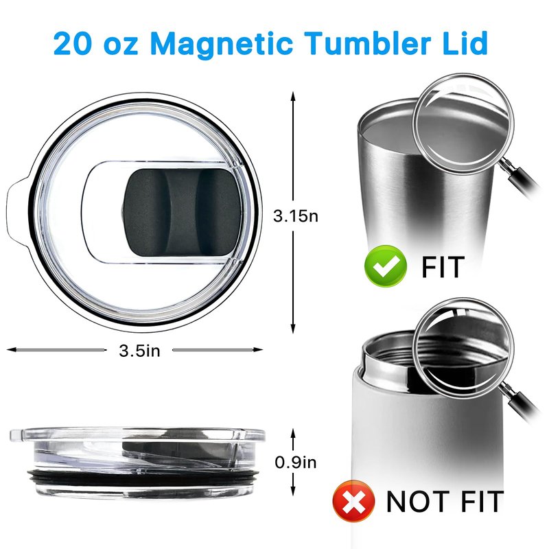 4 Pack 20 oz Tumbler Lid for Yeti Lids，Magnetic Slider Replacement Lids Compatible with YETI 20 oz Tumbler, 10/24 oz Mug and 10 oz Lowball，Spill Proof Cup Lids Covers，BPA Free