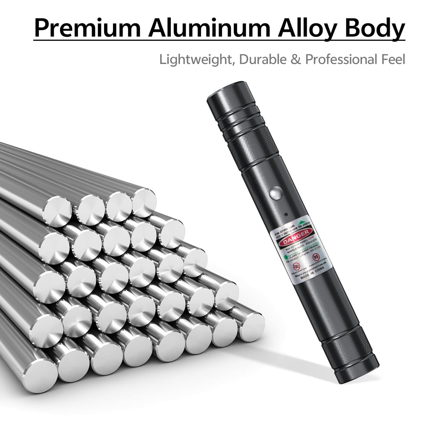 trunkhouse [Professional] Rechargeable Green Laser Pointer High Power Green Beam Light Long Distance Range for TV/LED/LCD Screens Tactical Flashlights Presentation Office/Classroom/Outdoors [203] (1)