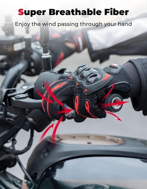 KEMIMOTO Touchscreen Motorcycle Gloves - Anti-Slip Dirt Bike Gloves for Men & Women | Perfect for Riding, Racing & Cycling