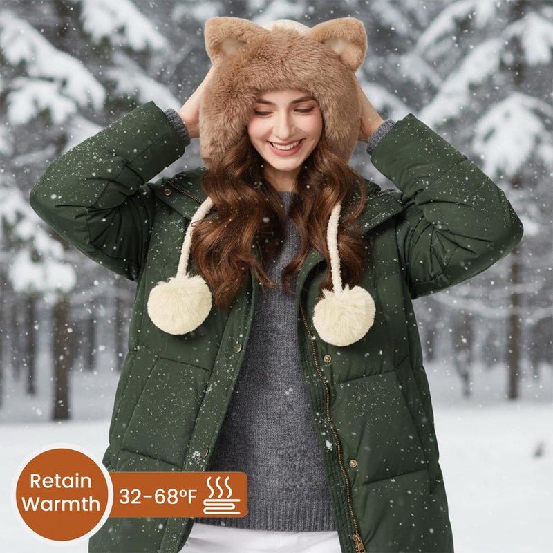 KAICAILA Women Winter Sherpa Beanie Hats Knit Ear Flap Fleece Lined Peruvian Ski Snow Cap Warm Hat Covering Ears Ponytail