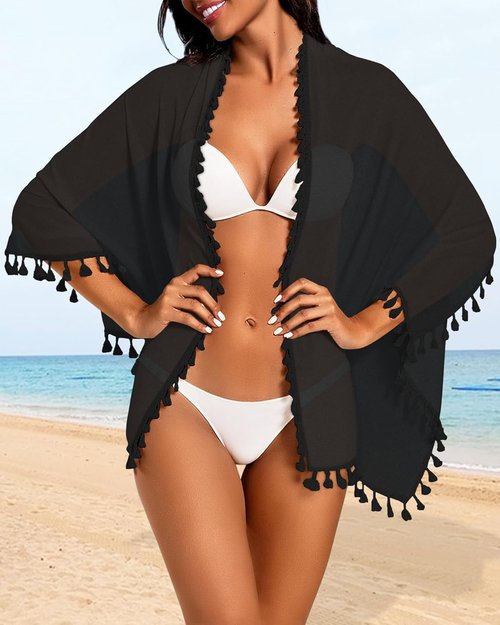 CHICGAL Beach Sarong Wrap - Stylish Tassel Swimsuit Cover-Up for Summer | Casual Swimwear