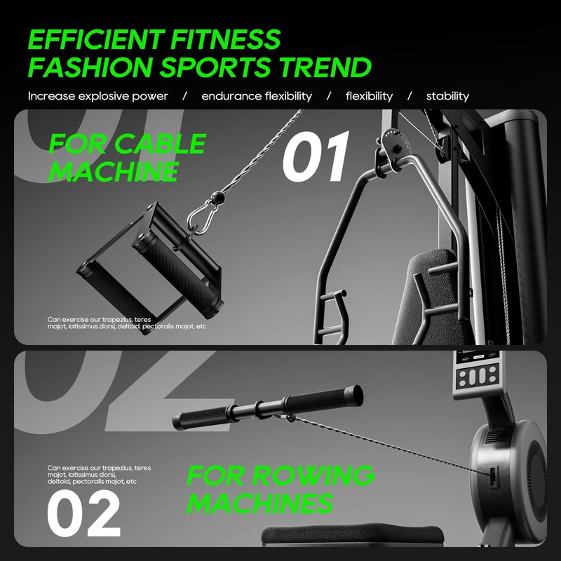 QPARVERS Cable Machine Attachment LAT Pulldown Attachments Cable Machine Accessories for Home Gym