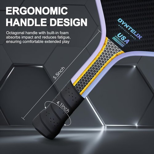 Pickleball Paddle | Carbon Fiber Pickleball Paddle | HEX-Force™ Polymer Core | Thermoformed Pickleball Racket | USAPA Approved