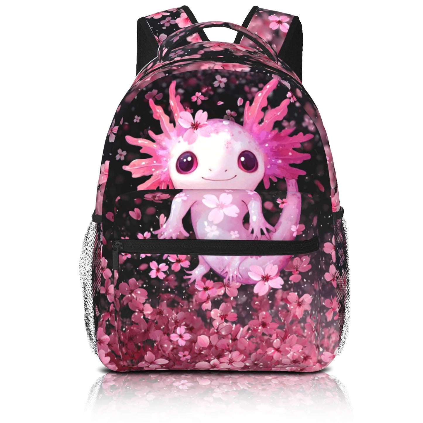 Axolotls Backpack for Girls Cute Axolotls School Backpack For Kids Lightweight Adjustable Elementary Middle School Students Bookbag Travel Back Pack for Children Teens Age 6-18