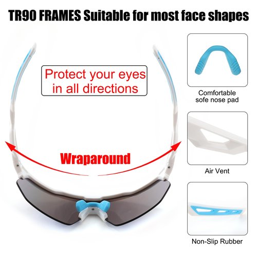 FEISEDY Sports Sunglasses Cycling Glasses for Men and Women,UV400 Protection Glasses for Baseball Fishing Golf B0069