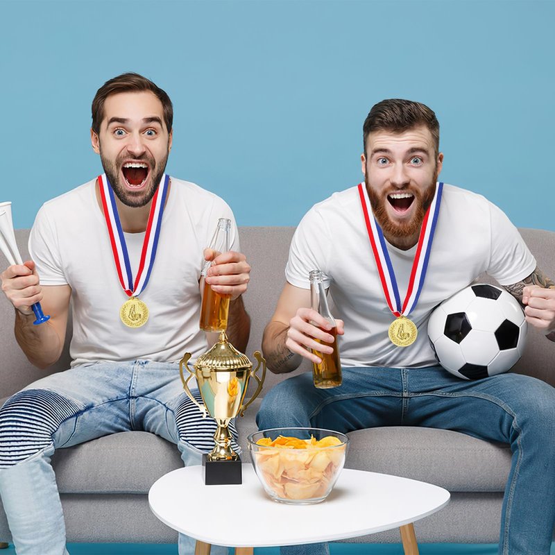 Nicunom 24 Pack Soccer Award Medals, Gold Award Medals Winner Medal Gold Prizes Team Participation Trophies for Adults Kids Sports Soccer Games, Soccer Party Favors, 2In