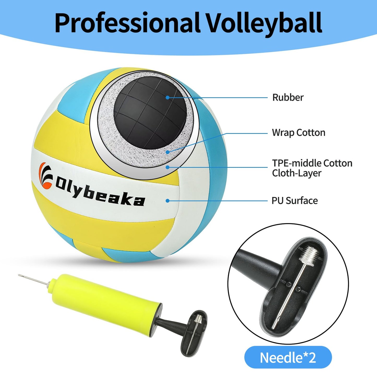 Portable Outdoor Volleyball Net Set, 20FT or 32FT, 4 Adjustable Heights
